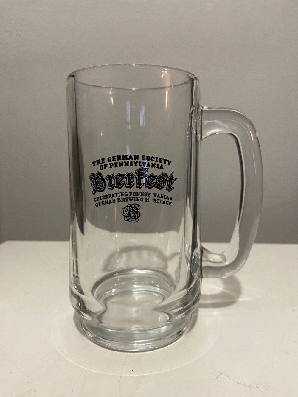 Vintage The Pennsylvania German Society BIERFEST Glass Beer Mug Brewing Heritage